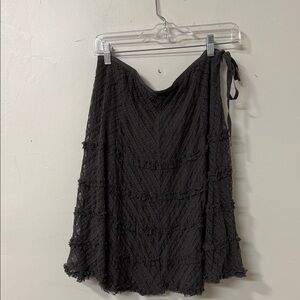 Tara Jarmon Black Textured A-Line Skirt 2005